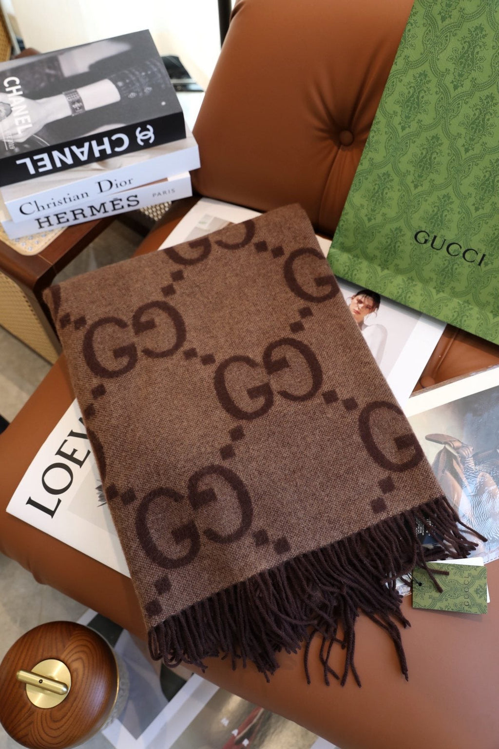 Gucci Brown Fringed Poncho