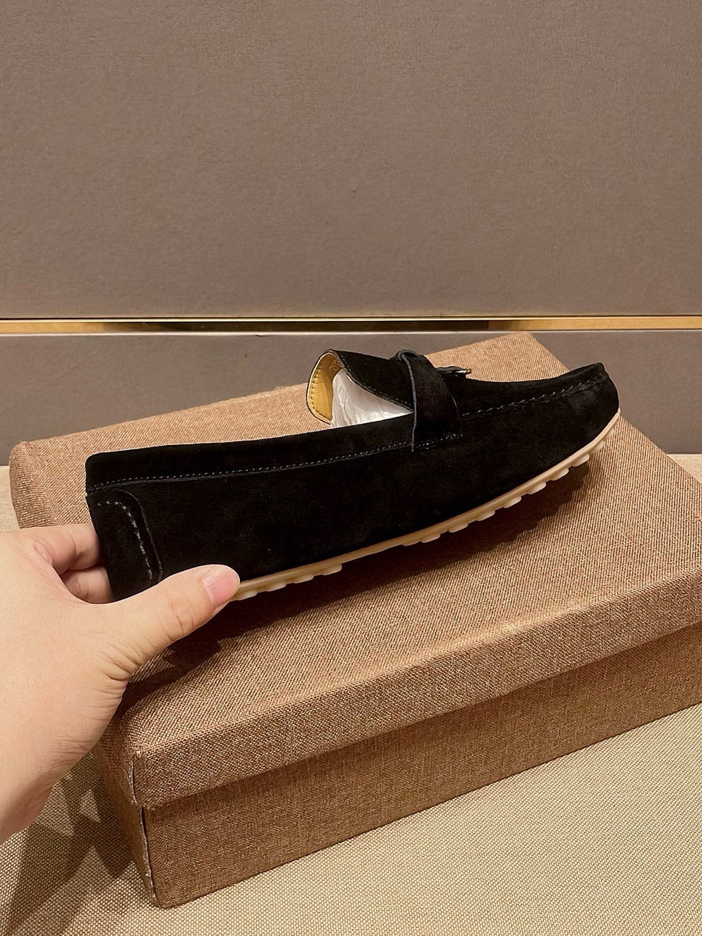 Loro Piana Men's Black Metal-Bit Loafers