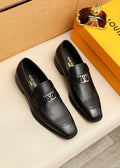 Louis Vuitton Black Hardware Loafers - Black Textured Leather Upper
