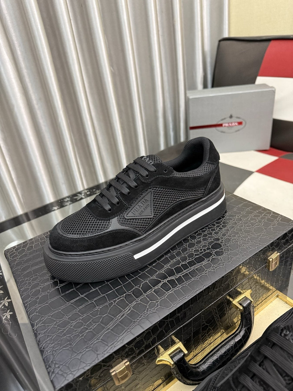 Prada Low-Top Mesh Sneakers