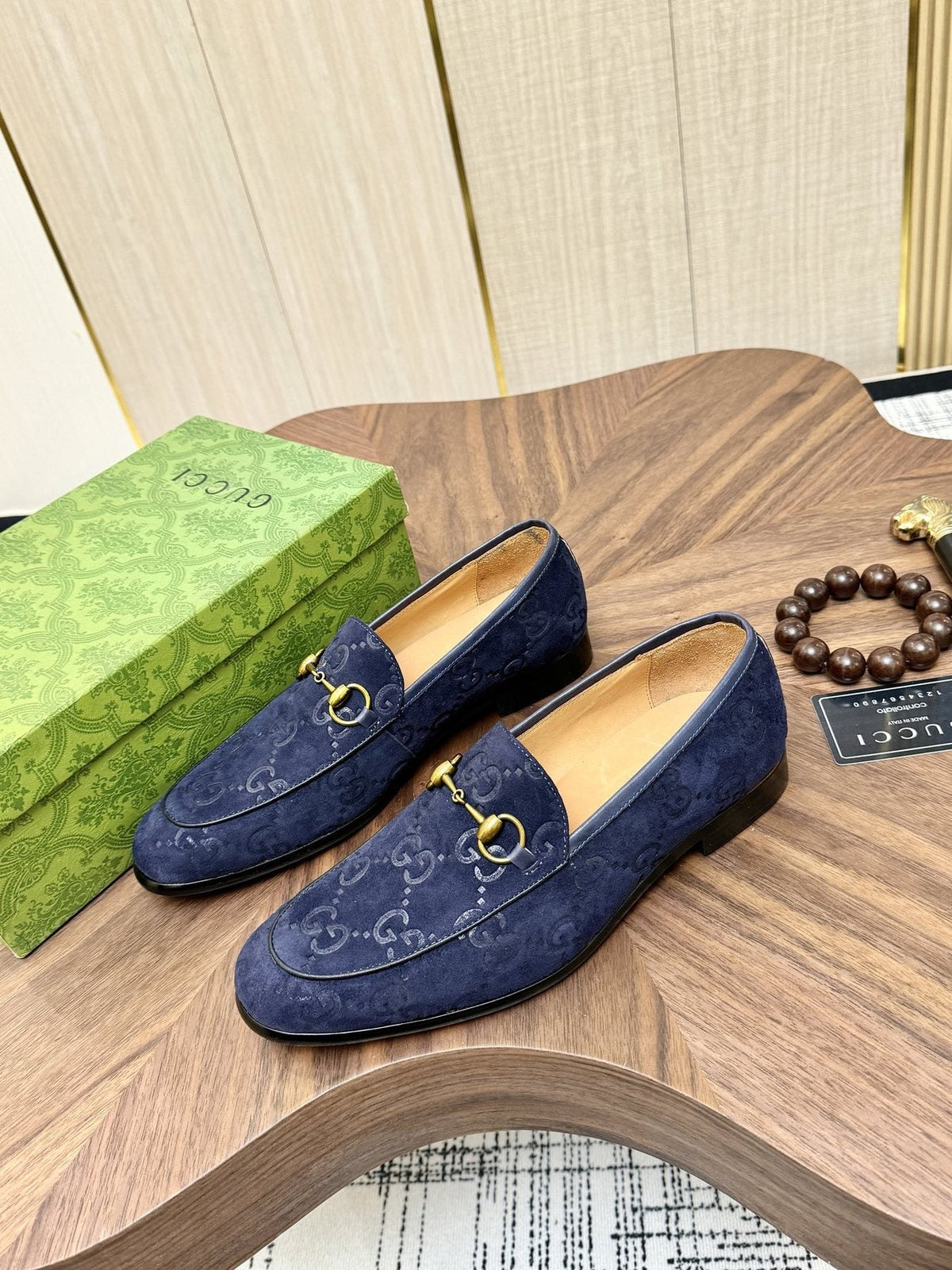 Gucci Men's Horsebit Monogram Loafers