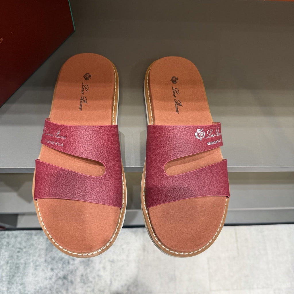 Loro Piana Summer Walk Slotted Slide Sandals