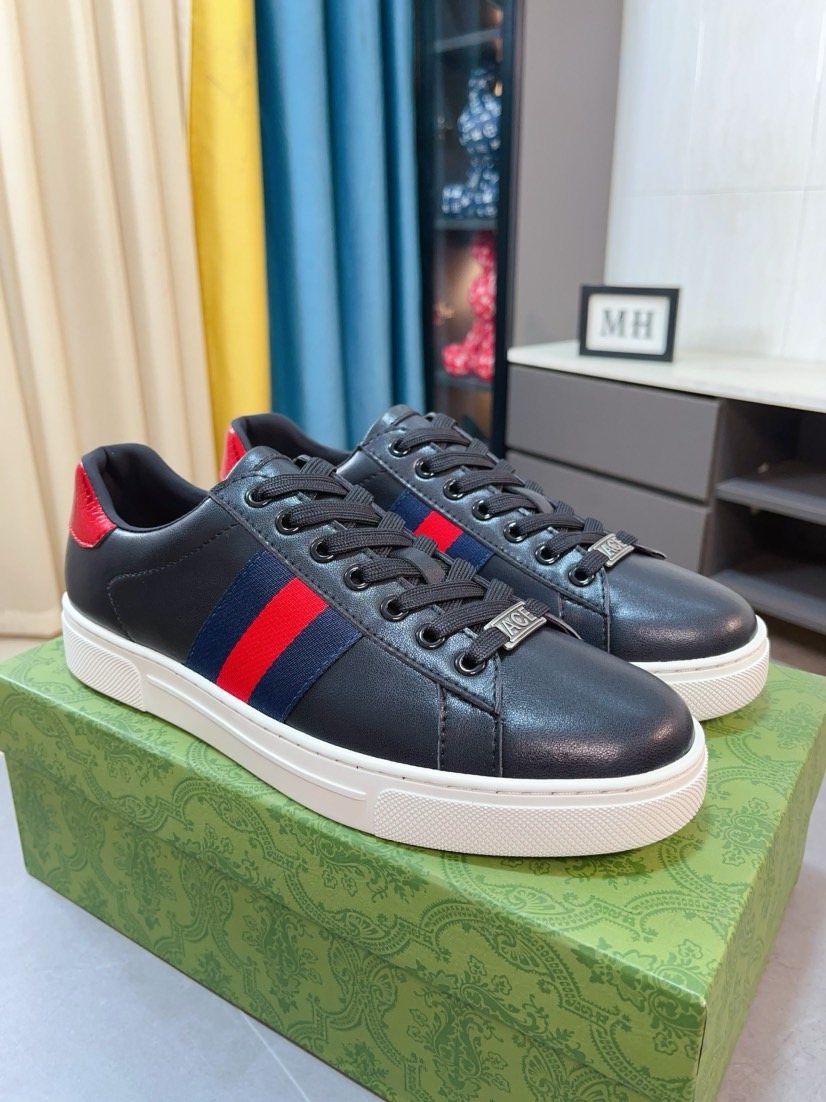 Gucci Men's Stripe Low-Top Sneakers - Rubber Cupsole