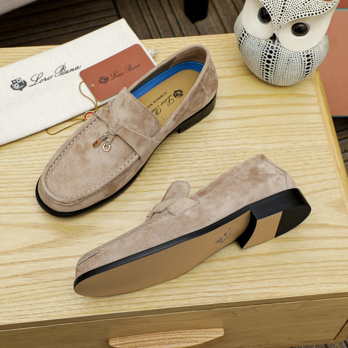 Loro Piana Textured Moccasin Loafers