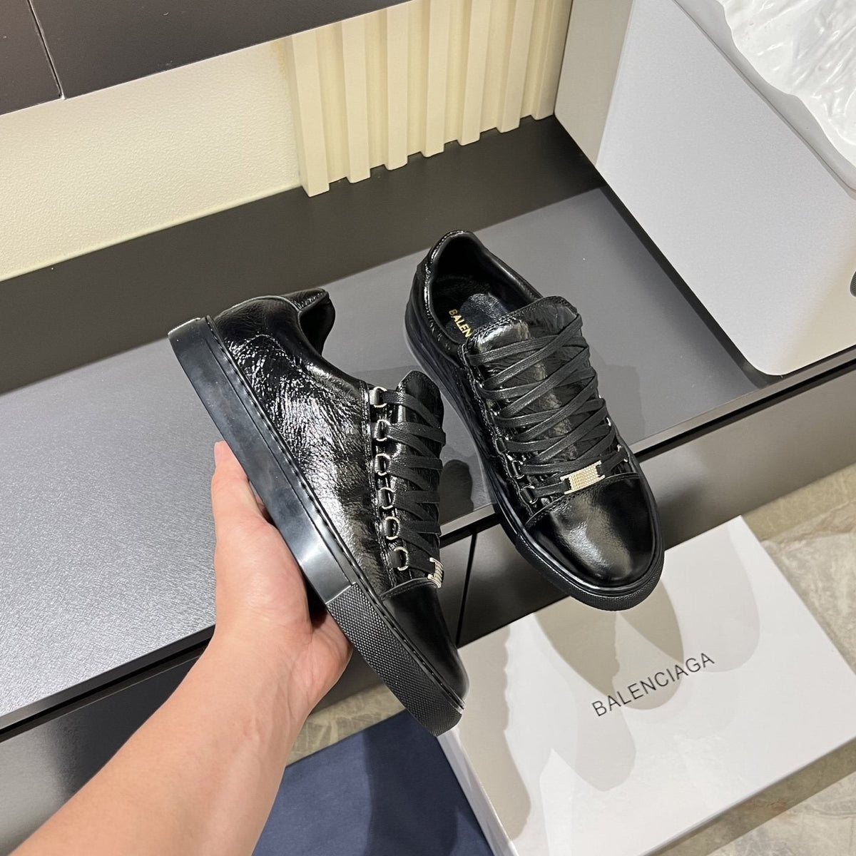 Balenciaga Metal-Bar Low-Top Sneakers