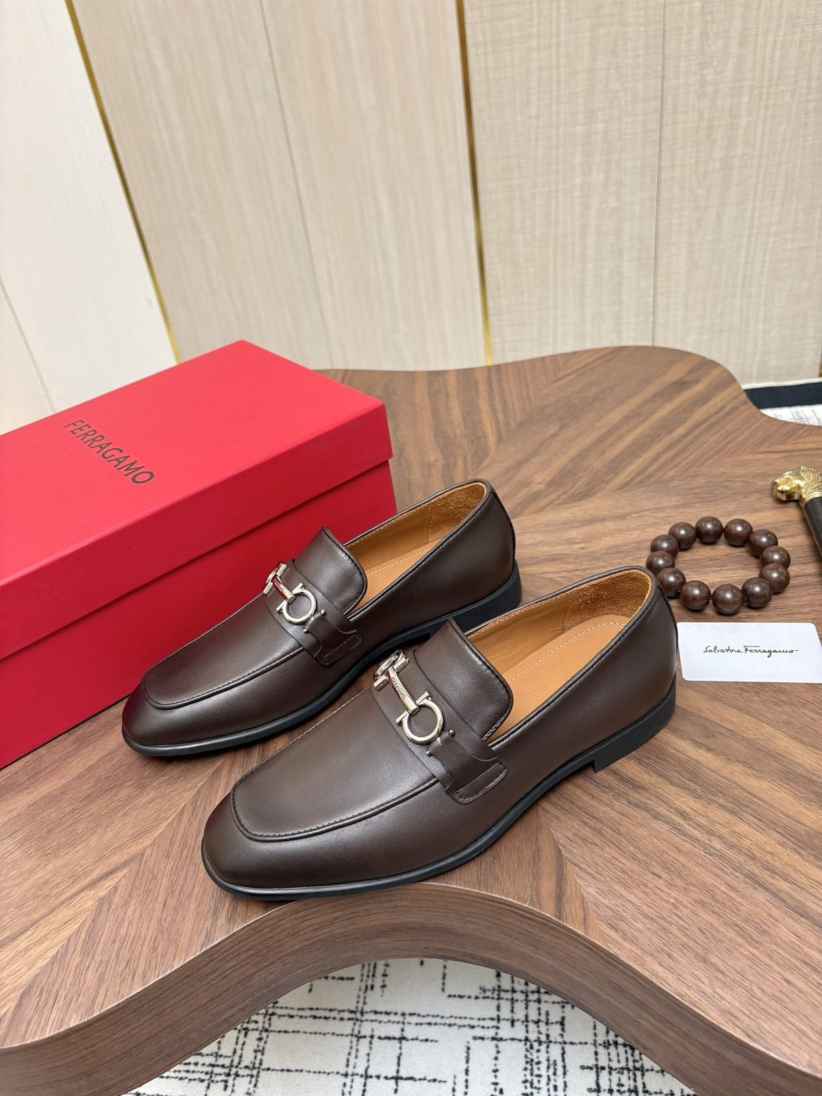 Ferragamo Men's Metal Bit Loafers - Leather Lining