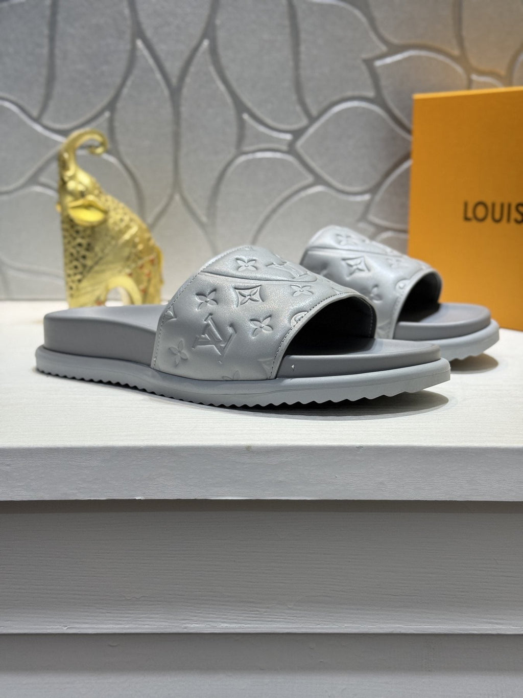 Louis Vuitton Embossed Slide Sandals