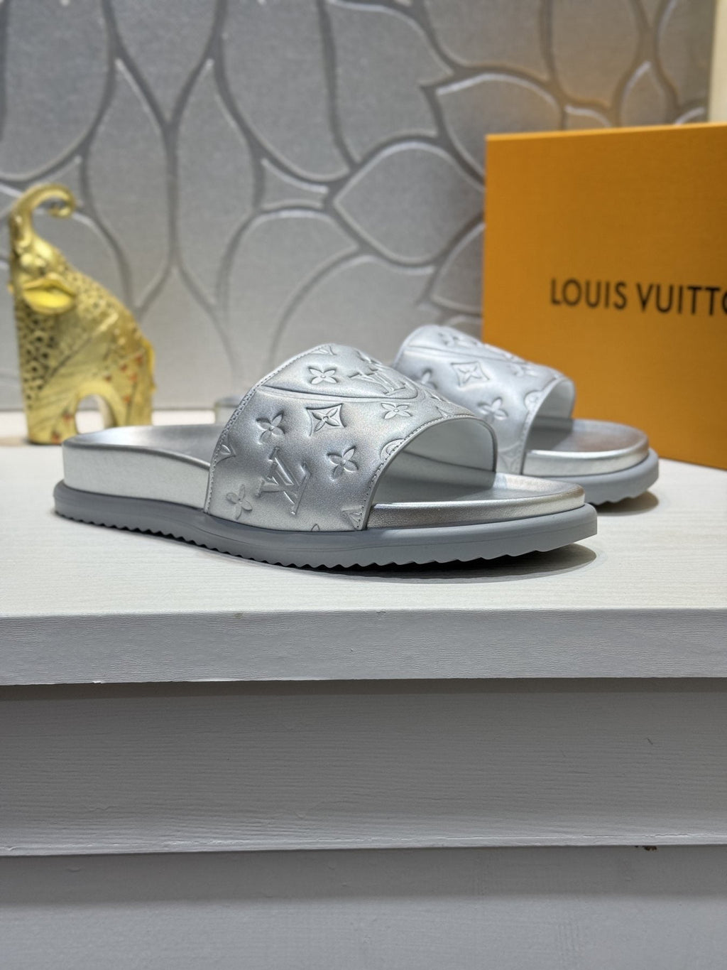 Louis Vuitton Embossed Slide Sandals