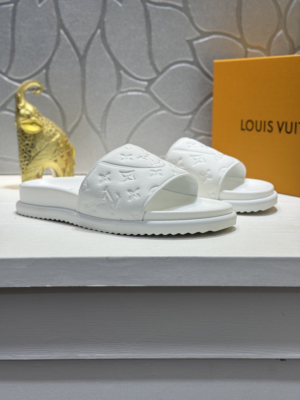 Louis Vuitton Embossed Slide Sandals