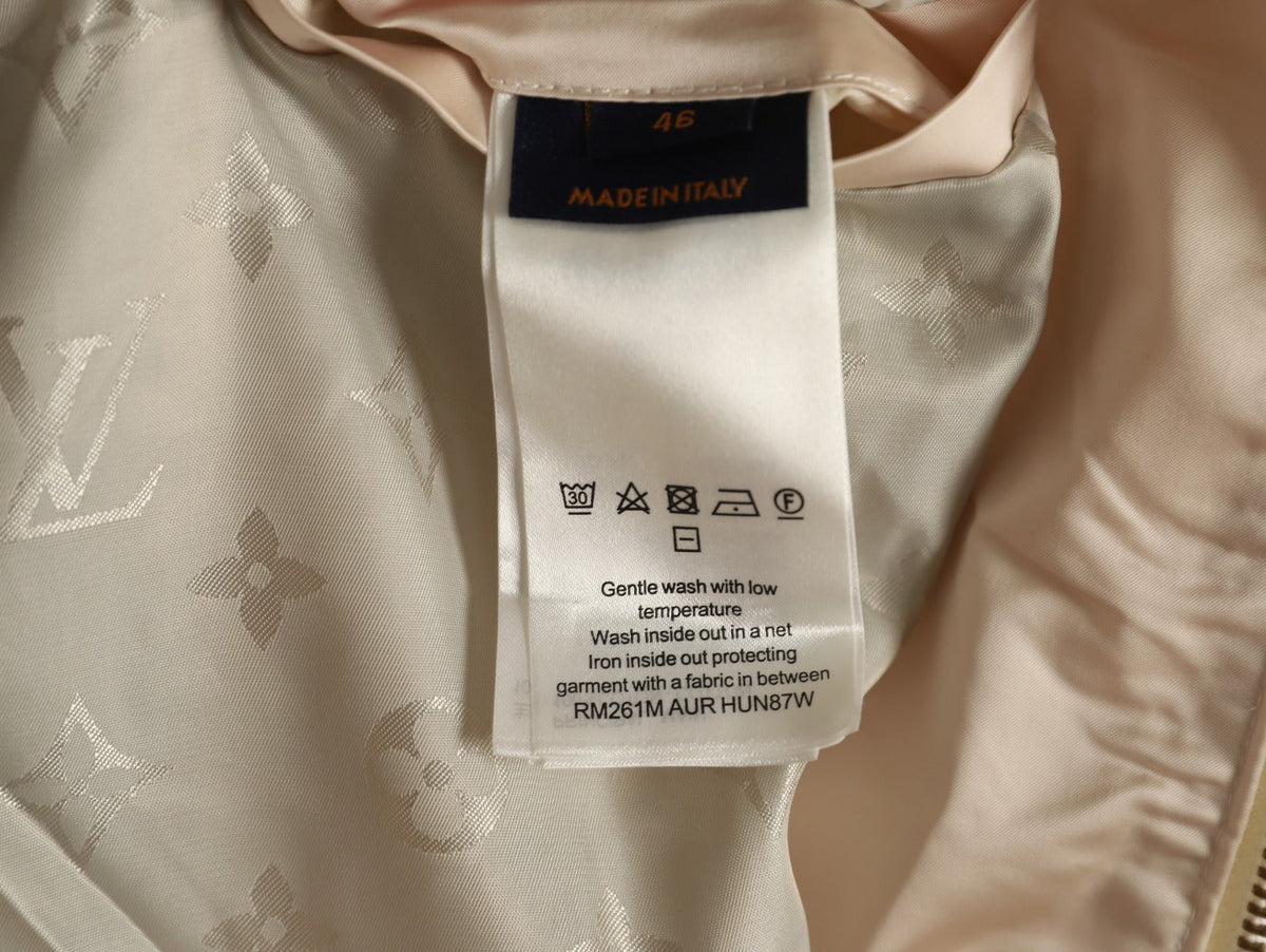 Louis Vuitton LV-Emblem Zip-Up Track Jacket - Light Beige